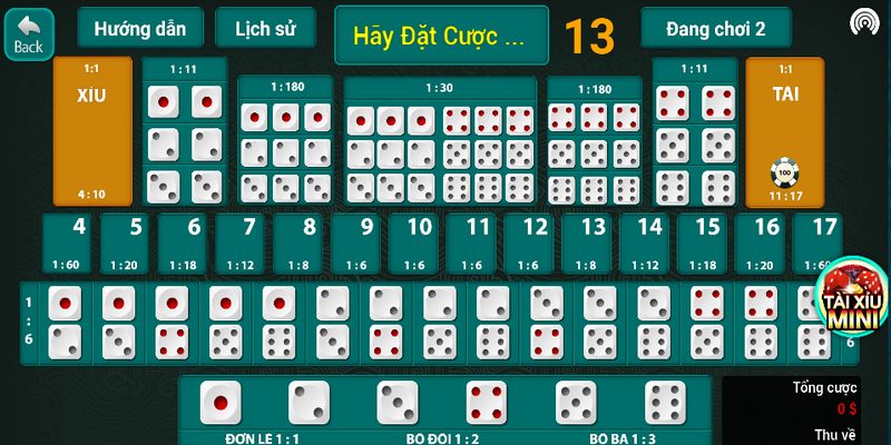 cuoc chan va le trong quy luat sicbo kha don gian